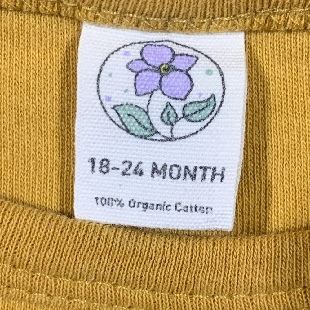 Organic Cotton Mustard Yellow 2-Piece T-Shirt and Shorts Pajama Set 18-24 Months